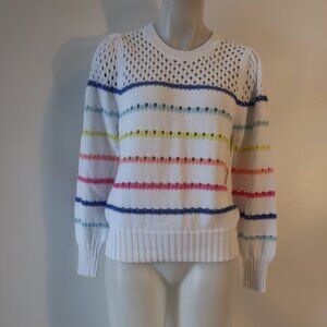 Womens & Isla White, Multi Open Knit Sweater M